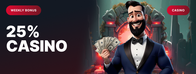 LollyBet Bonus Rechargement Casino 25% Hebdomadaire